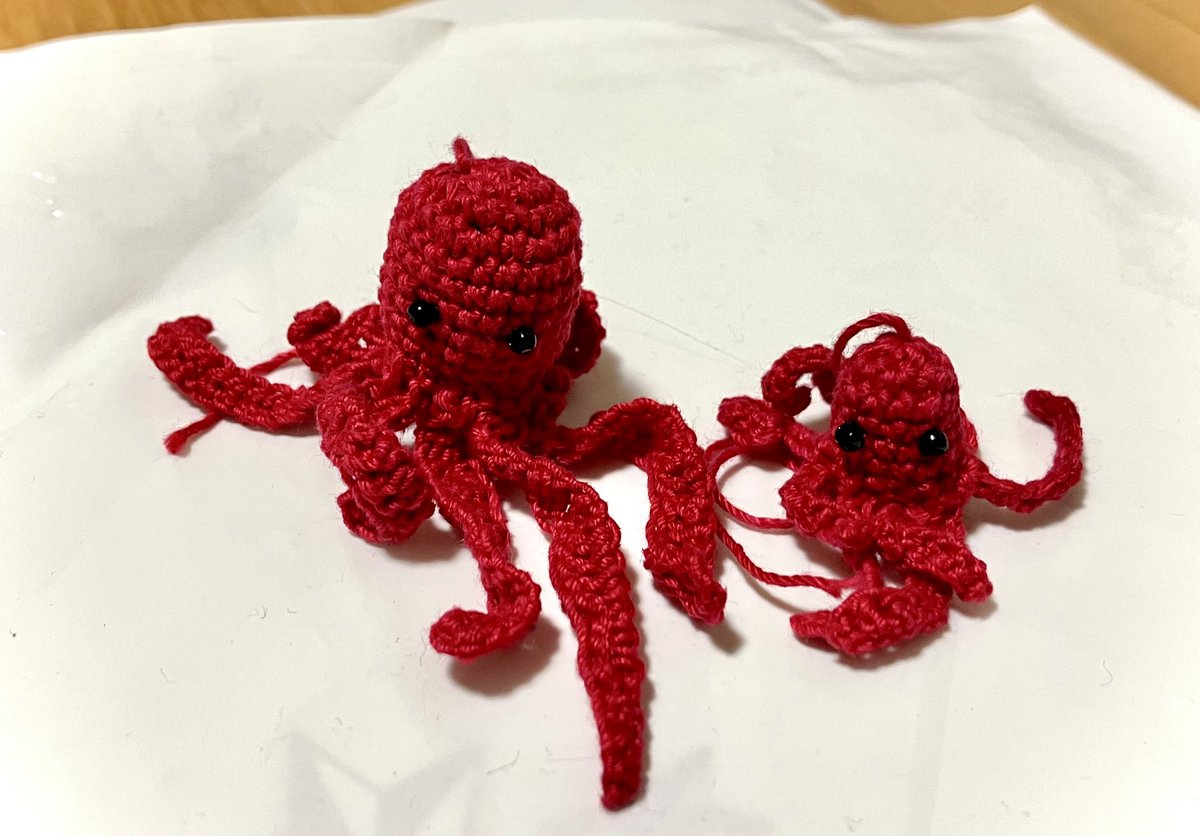 タコの編みぐるみを作っていたら一日過ぎた