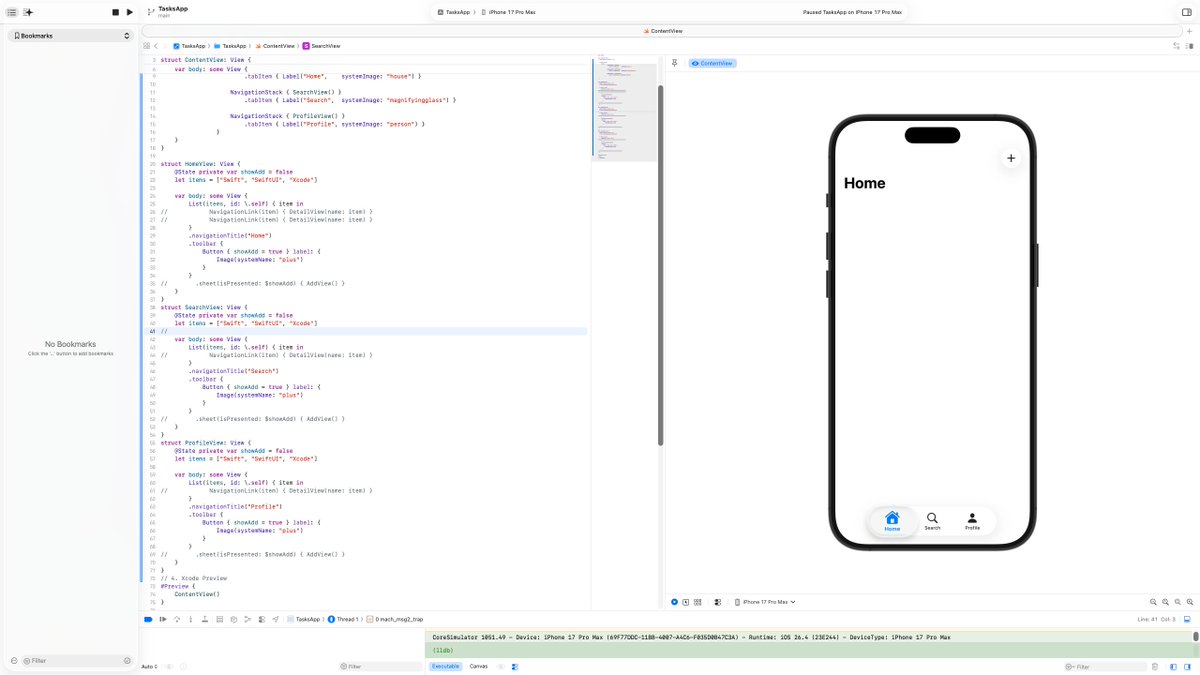 hsnalidroos's tweet photo. بدأت أتعلم Swift وأنا مطور Flutter 🚀

أول خطواتي: Text, Button, Counter, TabView

كل يوم سطر جديد ✏️

#Swift #SwiftUI #Flutter https://t.co/YlgkRTSWP3