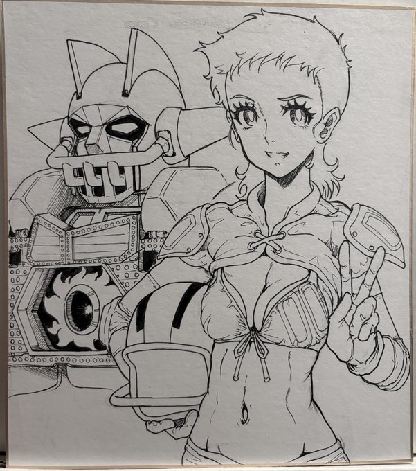 明日の #美少女パラダイスGWスペシャル に、むらさきさんとありくいさんのサークルで参加しますので 色紙作成中であります… いくらマニアックなイベントとはいえ攻めすぎるのは良くないと 経験で学びましたのでできるだけ王道をやっていこうと 思いますっ!…王道かぁ… #美少女パラダイス