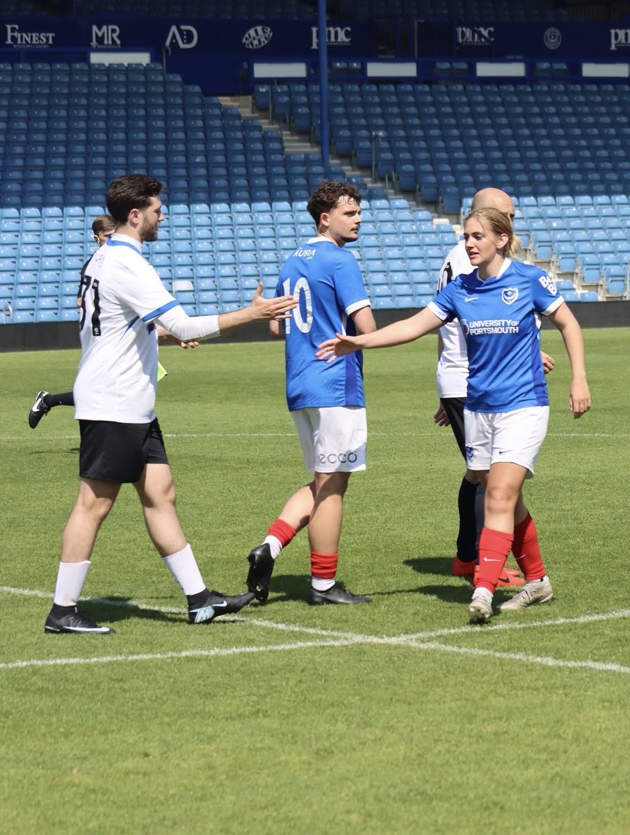 visitorchat's tweet photo. Bank holiday + football + sunshine = elite combo ☀️⚽️

Yesterday the team headed down to Fratton Park to watch Dylan, play for @portsmouthuni in the Students vs Staff Charity Match 🙌

All in support of @PompeyITC, raising vital funds for the incredible work they do locally 💙 https://t.co/Z0czwu6XwV
