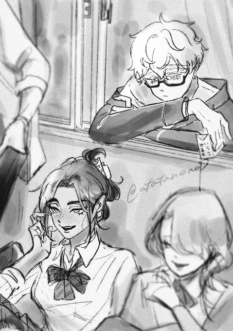 【School AU】
カーストの輪に入ってないけどヒョナの近くに常にいそうなルカ
#ALNST #Luhyu 