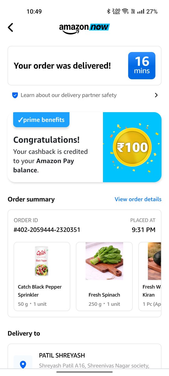 shreyash3476186's tweet image. @AmazonHelp @AmazonIndia Ordered 15 items worth ₹772 incl. sanitary pads for my wife. Marked "Delivered" — nothing arrived. Waited till 12:30 AM, then went out at 1 AM to find pads myself. No delivery. No refund. No response. Order: #402-2059444-2320351 #Amazonindia