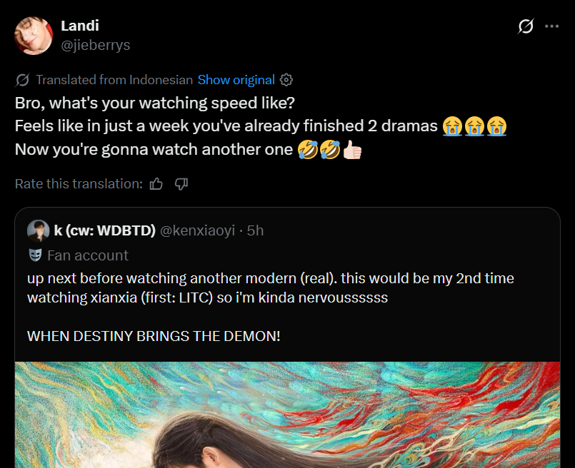 k (cw: WDBTD) tweet media
