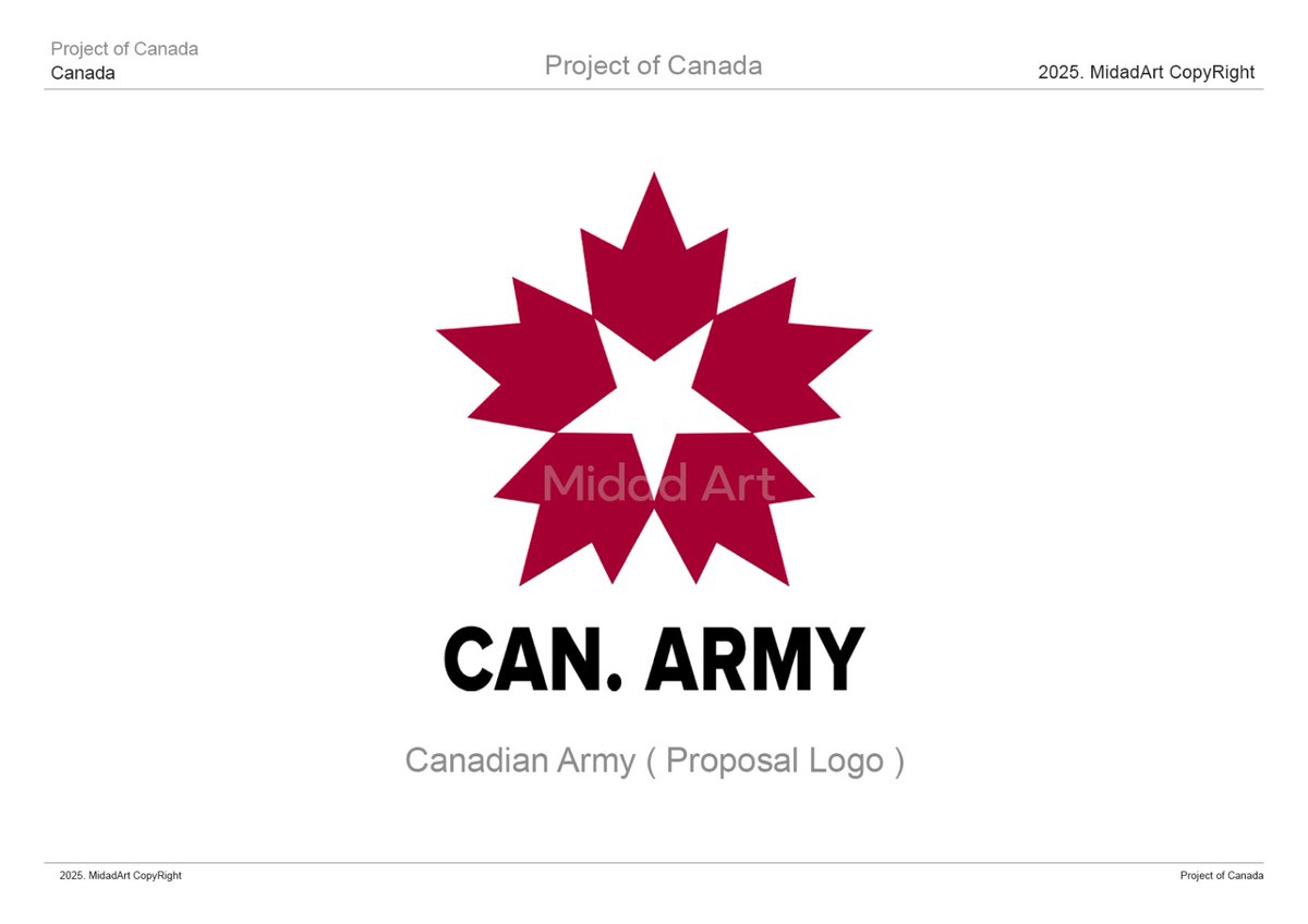 MidadArt's tweet photo. Proposal: The New Logo of Canadian Army
Sovereign Identity System
Designed by: Midad Art
Concept: Geometric Sovereignty &amp; National Independence
Status: Official Proposal (2025-2026)
Copyright © All Rights Reserved | Midad Art
@CanadianForces @Canada https://t.co/JfqcK3lRSN