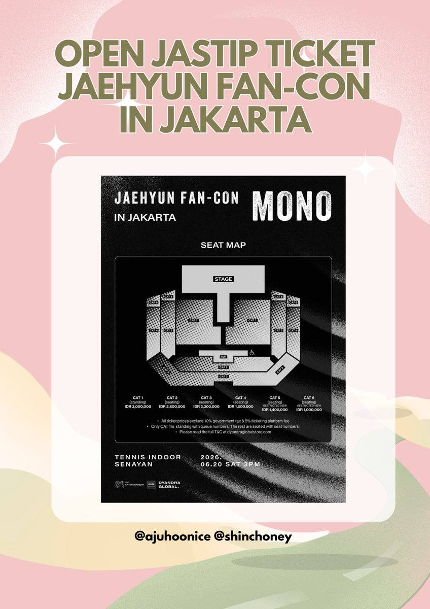 shinchoney's tweet photo. ‼️OPEN JASA WAR TIKET‼️(Ticketing Service) Jaehyun Fancon <MONO> in Jakarta 🍑

💸 Fee mulai 150K/tix
👥 Data cust
💰 Self payment
✅ DP fee 30k (diawal)
✅ Trusted
✅ Fee dibayar setelah tiket secure

💌 DM for bookslot https://t.co/WRloq8q8hD