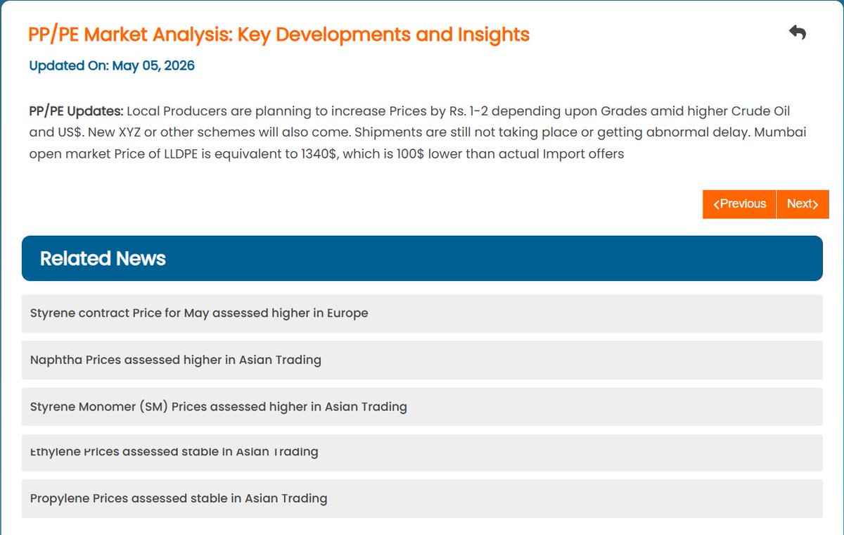 PolymerMIS's tweet image. #PP #PE #markettrendupdates

stay informed! Fill out our enquiry form to receive the latest alerts.
polymermis.com/enquiry

For more news and company offers Contact Us at:-
polymermis.com
sales@polymermis.com
+91-731-4068185
+91-7389311669

#polymermis