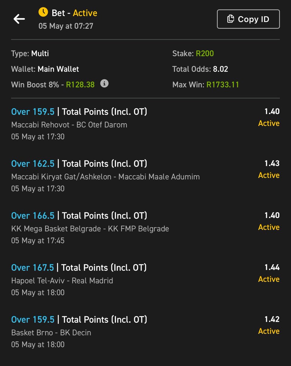 Lunch Snack 🏀 💰on <a href="/Easybet_SA/">Easybet South Africa</a> 

 Ticket 3️⃣

👉Booking Code: 03-928680

✅Odds: 8 odds 

👉Promo Code: ERICA50

👉 18+ only. 

⚠️T&amp;Cs apply