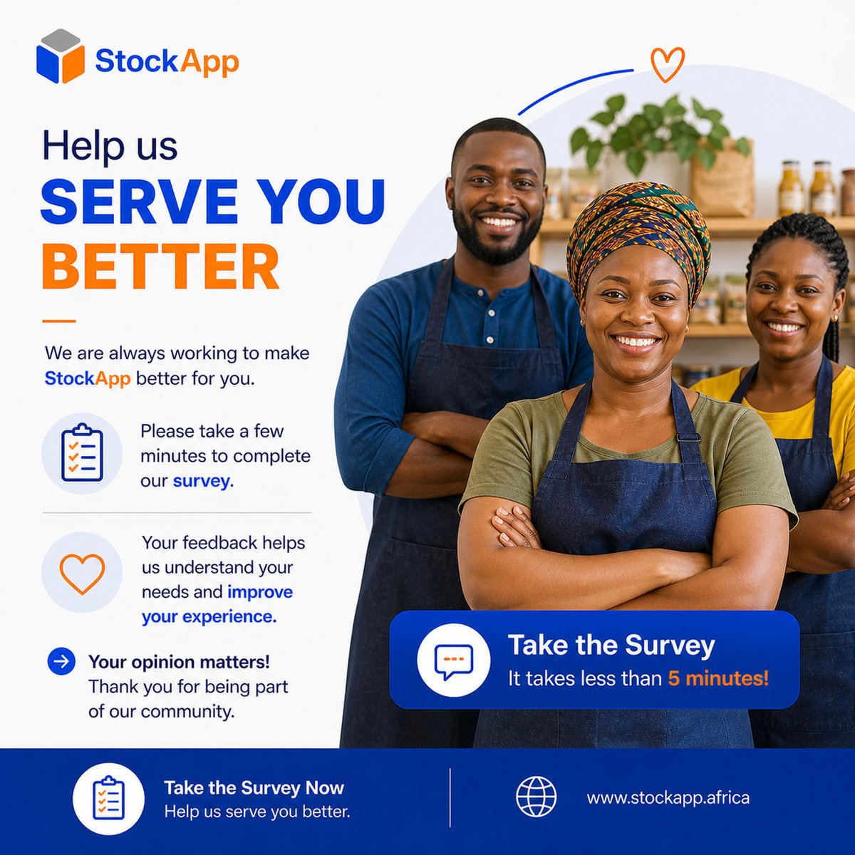 StockApp's tweet photo. Help us serve you better 💙

Take a few minutes to complete our survey and share your experience with StockApp.

Your feedback helps us understand your needs and improve how we support your business.

It only takes a few minutes — but makes a big difference 🙌

#StockApp #CustomerFeedback #SMEs #BusinessGrowth #EntrepreneurAfrica