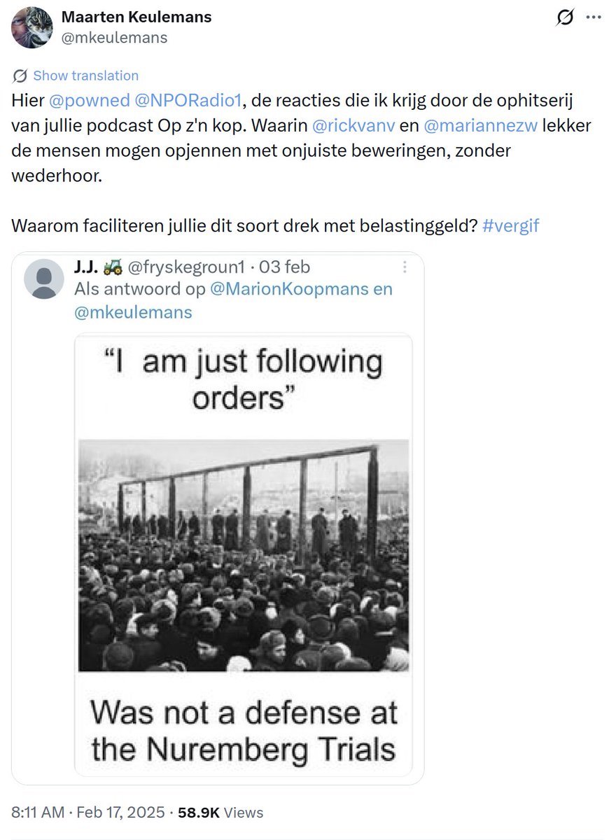 Leon1969's tweet photo. FAFO.
Echt FAFO.
FAFO.

Executies zijn nodig om dat enorme dedain voor het leven te corrigeren. Het is geen ophitserij. Het is zelfs geen karaktermoord, want zombies zijn al dood.

Het #vergif, dat zijn de #modRNA injecties. https://t.co/RULuqqZEh3