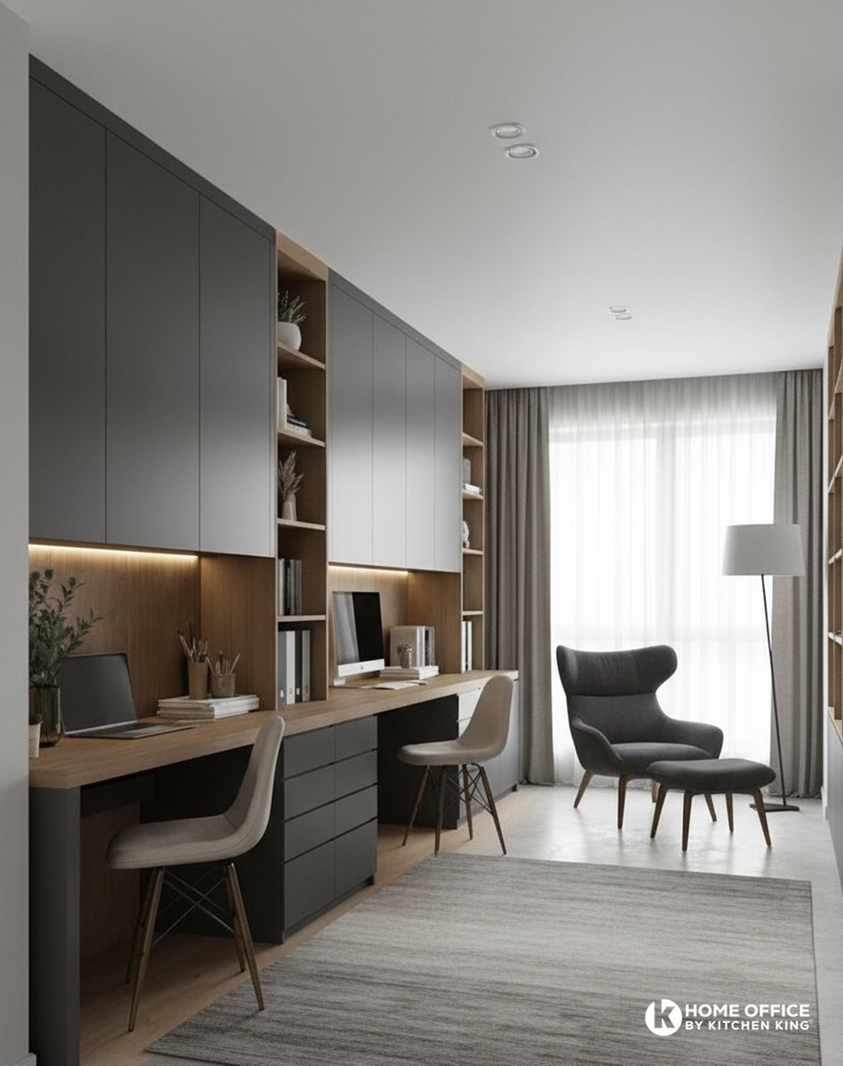 kitchenkinguae's tweet image. Transform any corner of your home into a beautiful and functional workspace with a custom Home Office by Kitchen King.
For Inquiries:
📞 Call Us: 600 5222 57
🌍Discover More: kitchenking.ae
#cabinet #minimalist #office #wfh #accessories #custom
