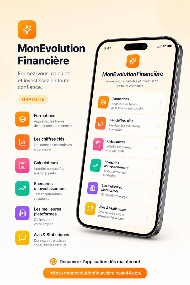 SSebino's tweet photo. Une appli financière gratuite pour apprendre et choisir ses investissements et faire vivre son argent !

https://t.co/rnUlmhuqQd

Allez la découvrir et donnez moi un avis !

#fairevivrevotreargent #investir https://t.co/B9aQ1jpvWj