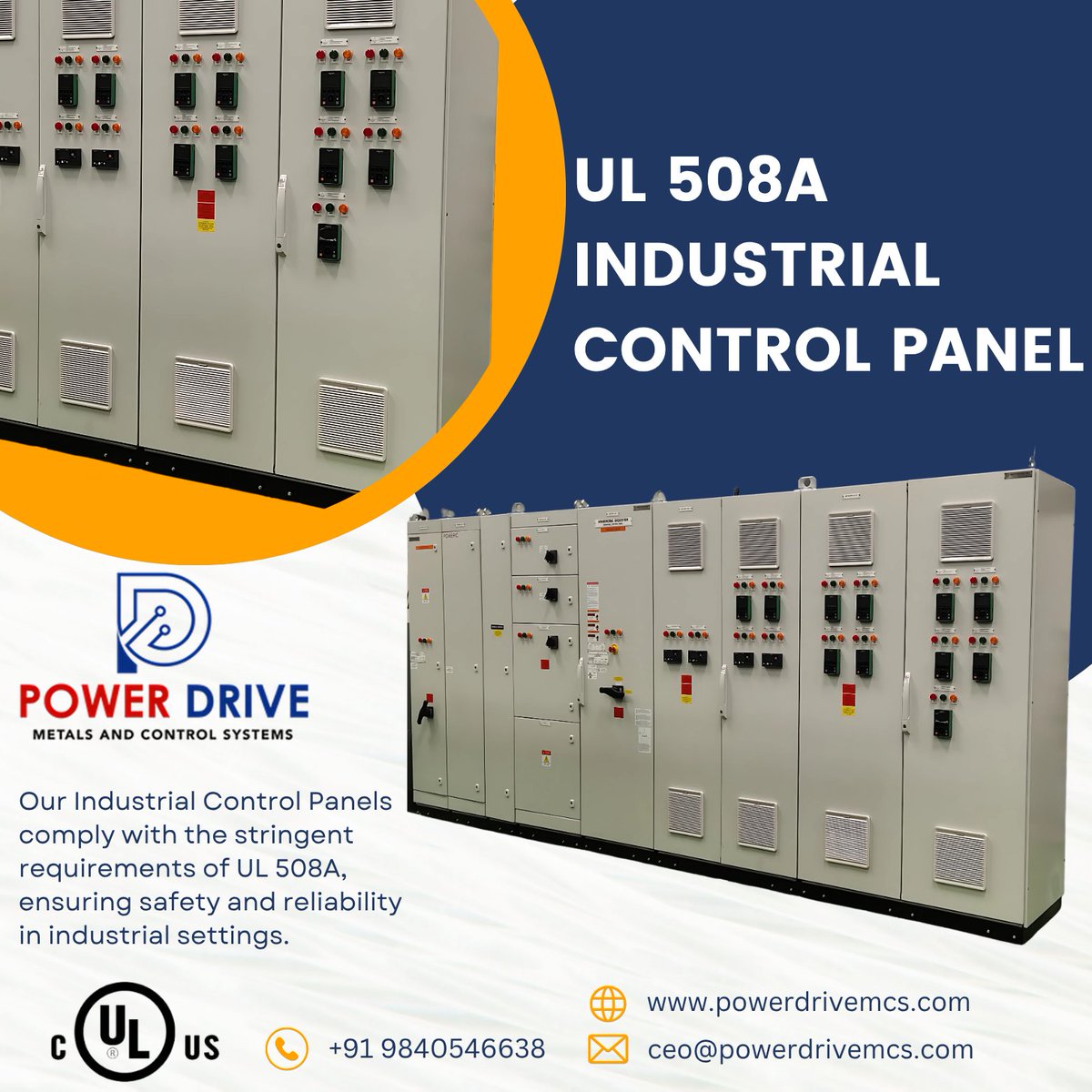 PowerDrive2020's tweet image. PDMCS -  UL 508A Industrial Control 
• Built to meet stringent UL 508A standards
• Ensures safe and efficient industrial control
• Designed for long-lasting performance in demanding environments
• Customized solutions for diverse industrial applications

+91 9840546638

#UL