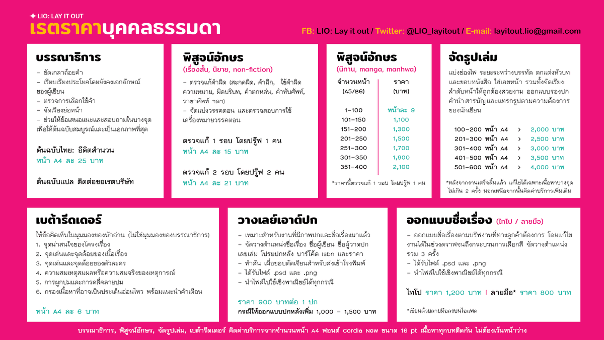 LIO: Lay it out พิสูจน์อักษร อีดิต จัดรูปเล่ม tweet media