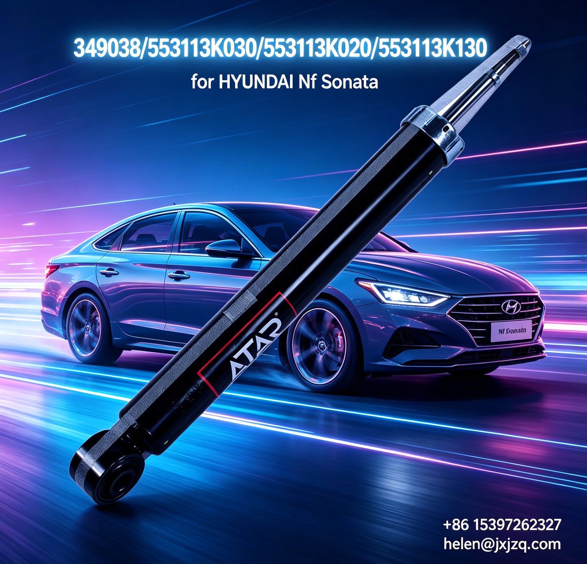 HelenWang489781's tweet image. 349038/553113K030/553113K020/553113K130 for HYUNDAI Nf Sonata🚗
Let's solve your chassis problem😊
contact me for catalog and price😇
📱 whatsapp/wechat: +86 15397262327
📧 Email: helen@jxjzq.com
#ShockAbsorber #AutoParts #Hyundai #hyundaishocks #Suspension #CarPartsWholesale