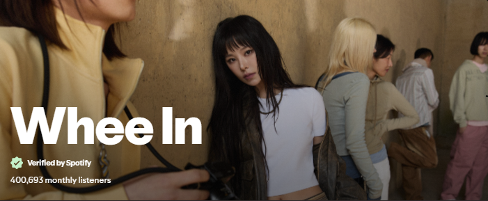 Wheein is now Verified by Spotify 📀💚
Her profile is recognized for authenticity, consistent listener engagement, &amp; compliance with Spotify’s standards for real artist identity &amp; platform trust.

In addition, Wheein reaches 400k monthly listeners 🎉🎉
#휘인 #마마무 #MAMAMOO