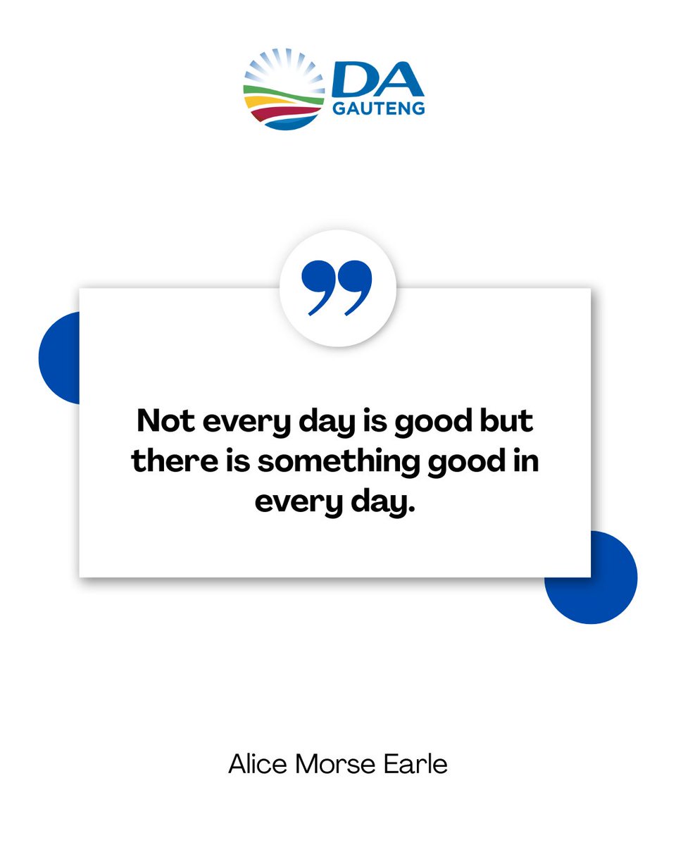 DAGauteng's tweet image. Good morning, Democrats! ☀️💙

#dailymotivation