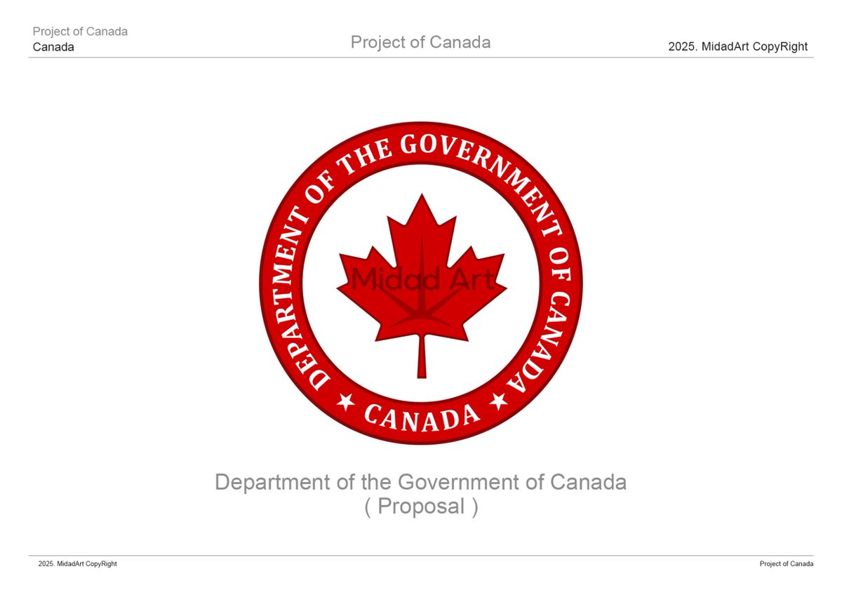 MidadArt's tweet photo. Proposal: The New Logo of  Department of Government of Canada
Sovereign Identity System
Designed by: Midad Art
Concept: Geometric Sovereignty &amp; National Independence
Status: Official Proposal (2025-2026)
Copyright © All Rights Reserved | Midad Art
 @Canada https://t.co/bmgqm8wzoN