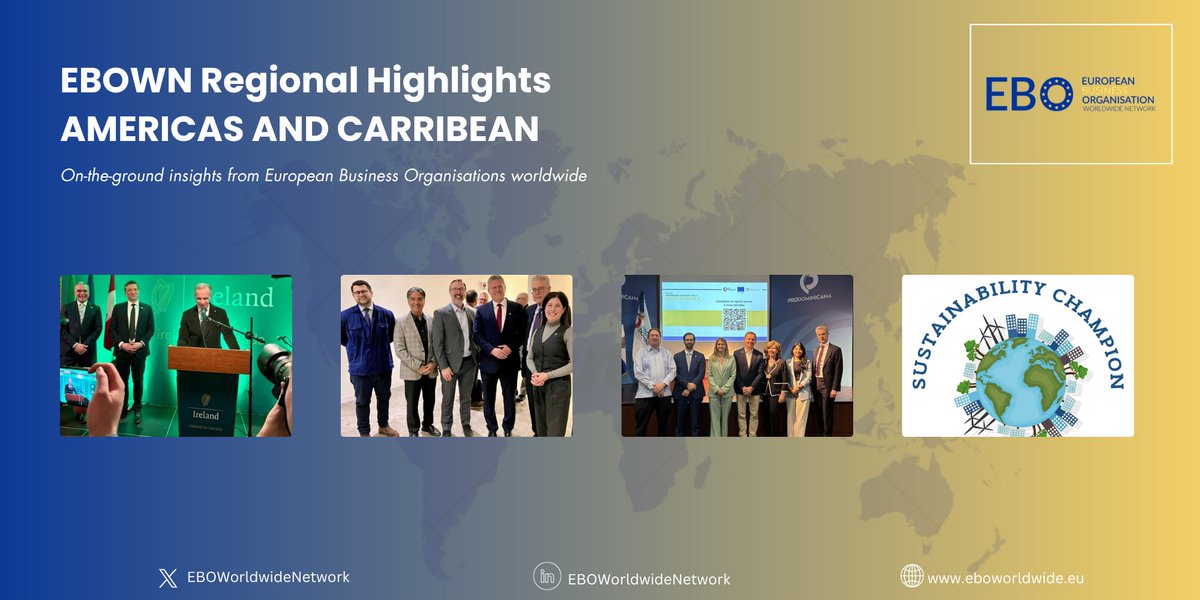 EBOWWN's tweet photo. Americas &amp; Caribbean in focus: 🇨🇦 Advancing CETA with focus on SME participation &amp; trade growth. 🇩🇴 Strengthening EU market access through trade tools &amp; partnerships. 🇹🇹 Driving ESG alignment &amp; sustainability readiness—boosting transparency &amp; competitiveness across the region. https://t.co/HQhujxcni0