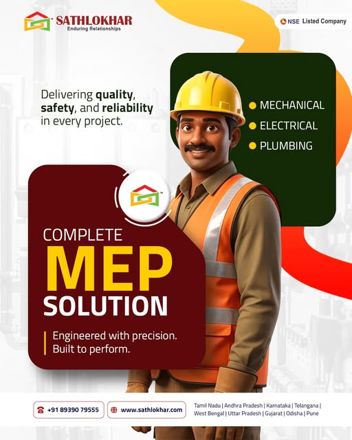 Sathlokhar2013's tweet image. Sathlokhar offers complete MEP solutions covering mechanical, electrical, and plumbing services all engineered with precision and built for high performance.

Visit our website : sathlokhar.com

#Sathlokhar #MEPSolutions #MechanicalEngineering #ElectricalEngineering