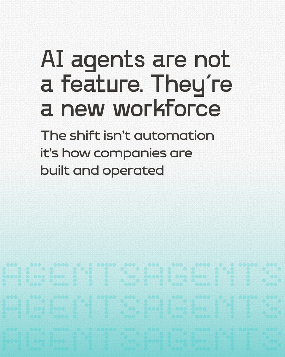 FS_Build's tweet image. A workforce that combines humans and AI agents, that's the goal.

But here’s the reality: Most companies are stuck in pilots.

The ones that win will not be the ones using AI. They’ll be the ones redesigning their systems around it.

#FounderSchool #Startups #Founders #Agents #AI