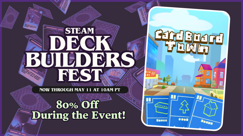 rogueducknet's tweet photo. you’re building a city…
but every card can save it or ruin it 🃏✨

draw carefully

Cardboard Town is in Deckbuilders Fest
80% off right now
#indiegames #indiedev https://t.co/YWSdmTiYXT