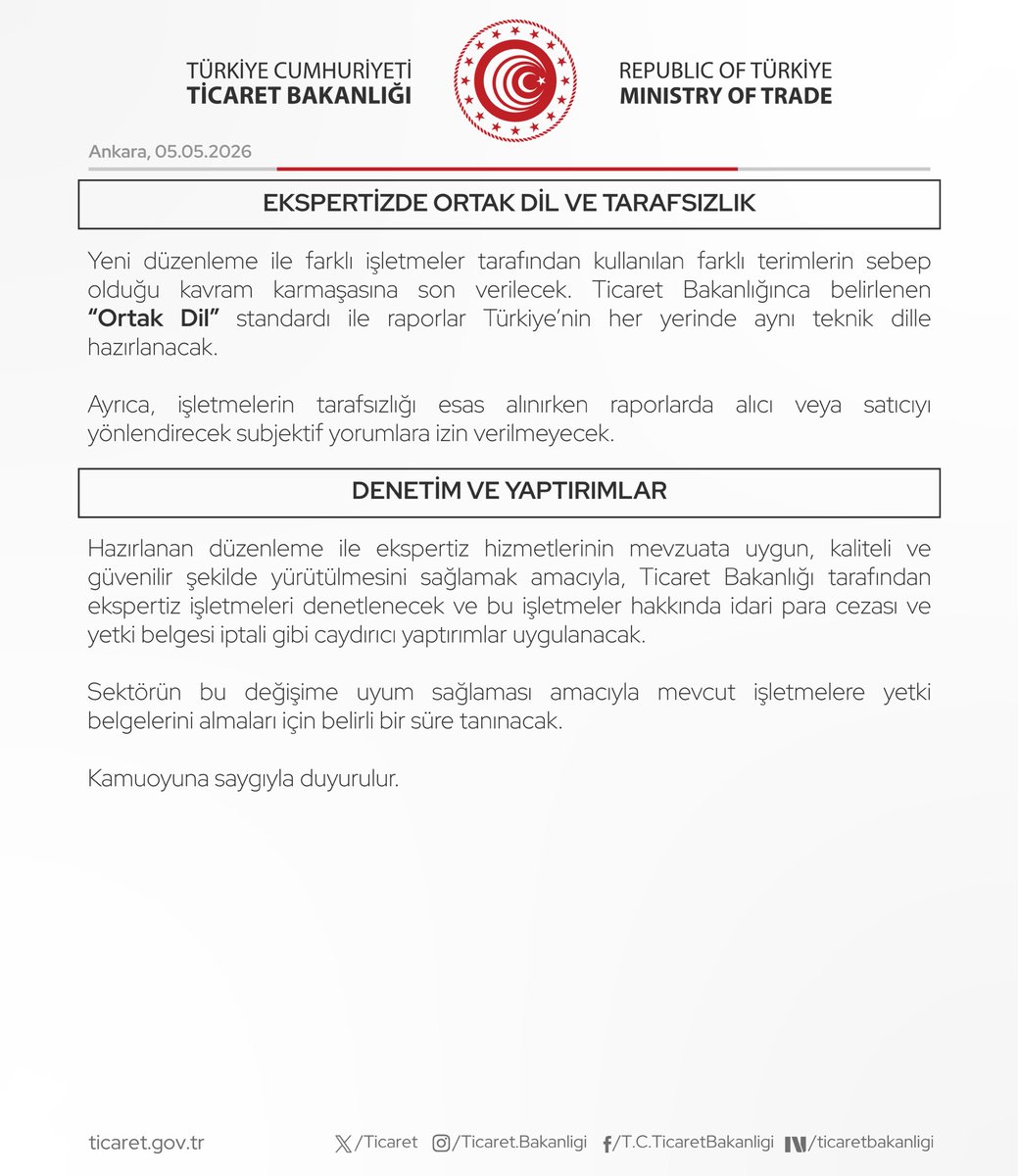 T.C. Ticaret Bakanlığı tweet media