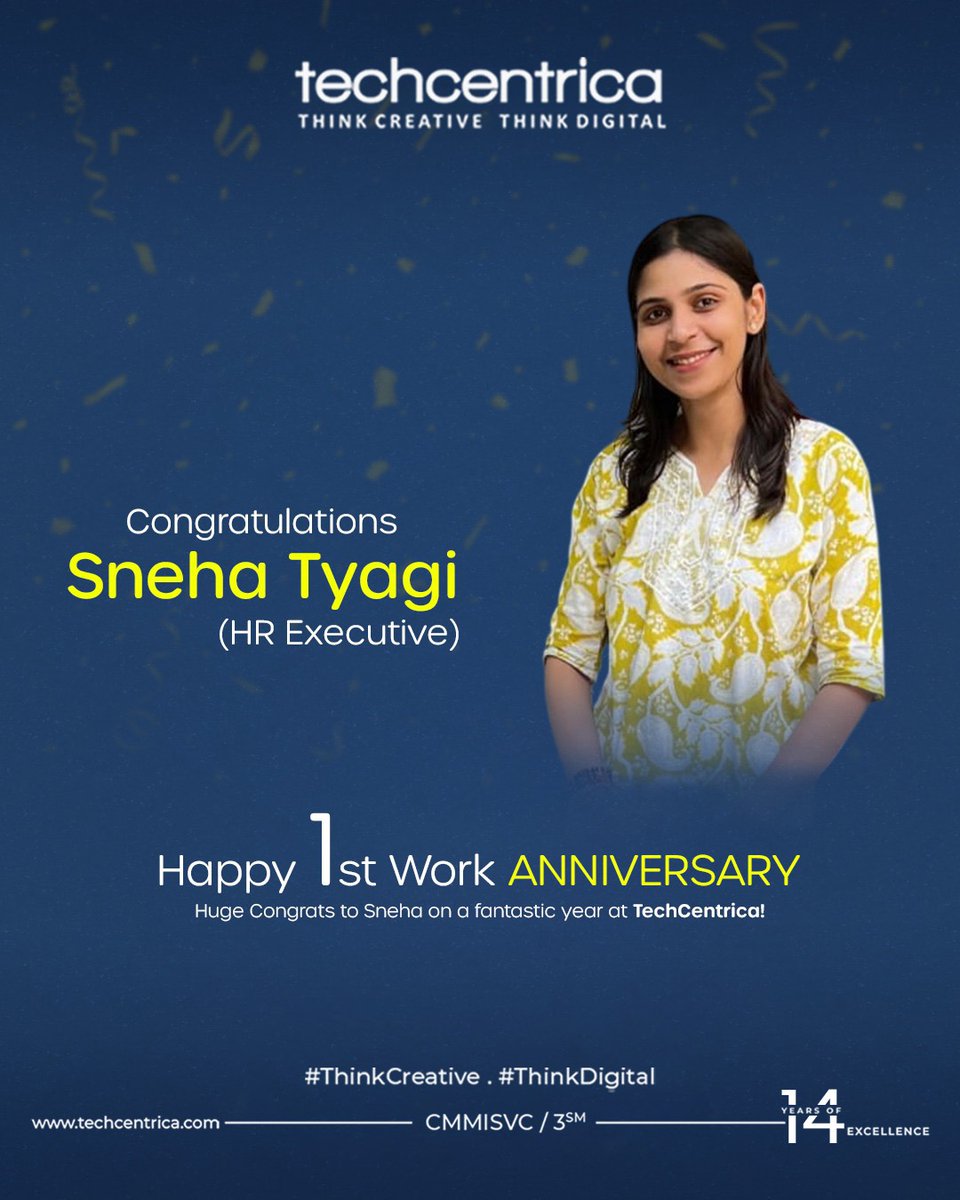 Tech_Centrica's tweet image. Happy work anniversary, Sneha Tyagi! 🎊 1 year of making TechCentrica a better workplace. Here's to many more! 💙🚀

#techcentrica #contentcreator #digitalcreator #workanniversary #oneyearcompleted
