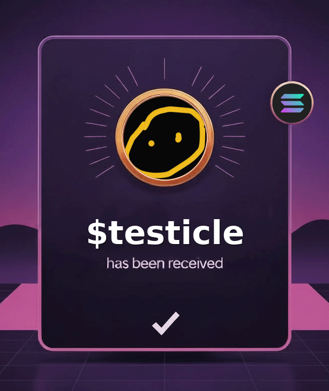$testicle  
 Thanks <a href="/ScansTokenX/">ScansTokenX</a>   
  stick CA: 4TyZGqRLG3VcHTGMcLBoPUmqYitMVojXinAmkL8xpump  into the search box   and collect yours   the way I did .