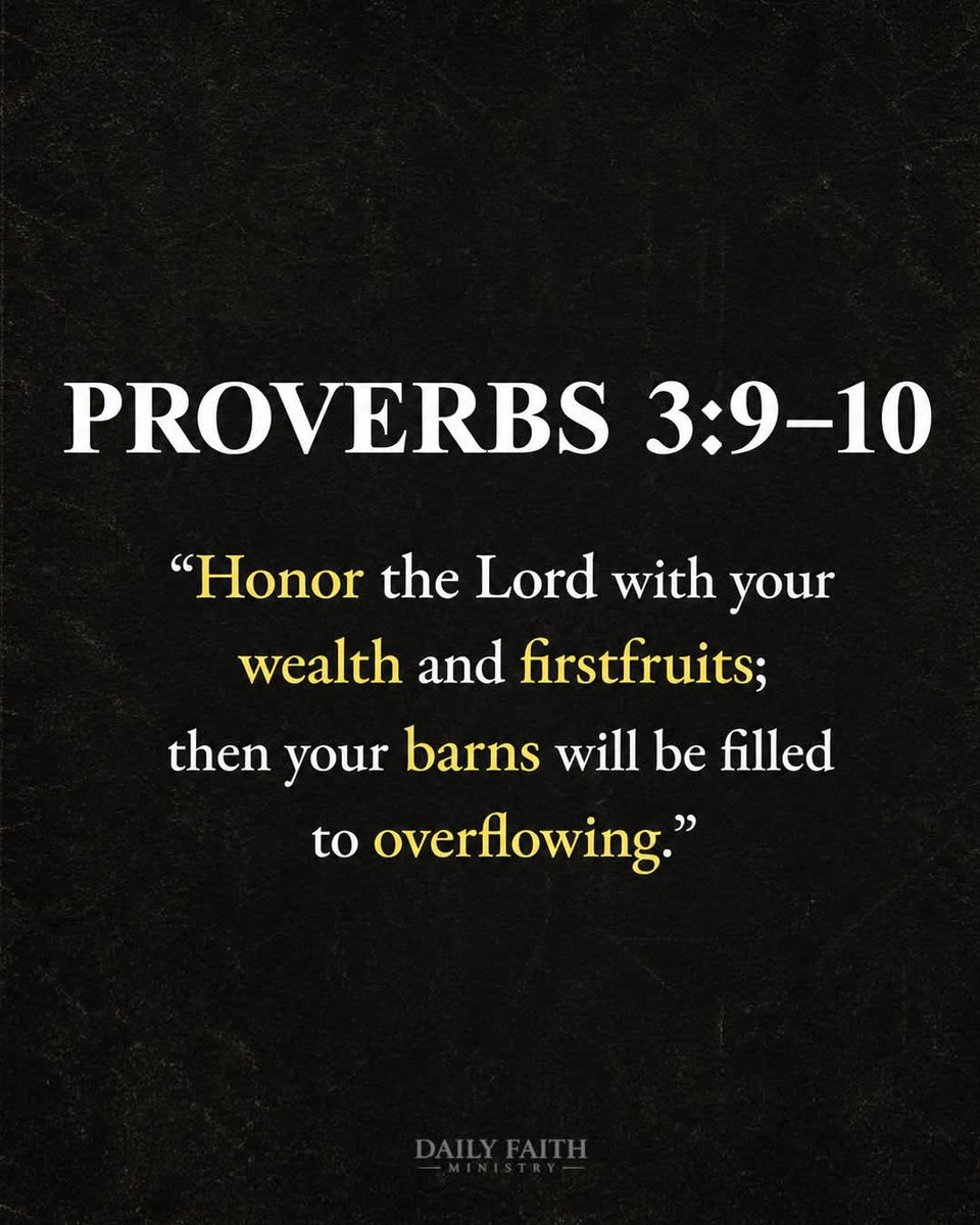 Godwakeupcall's tweet image. "Honour the LORD with thy substance, and with the firstfruits of all thine increase: So shall thy barns be filled with plenty, and thy presses shall burst out with new wine." - Proverbs 3:9-10 🙏 #bibleverse #godisgood