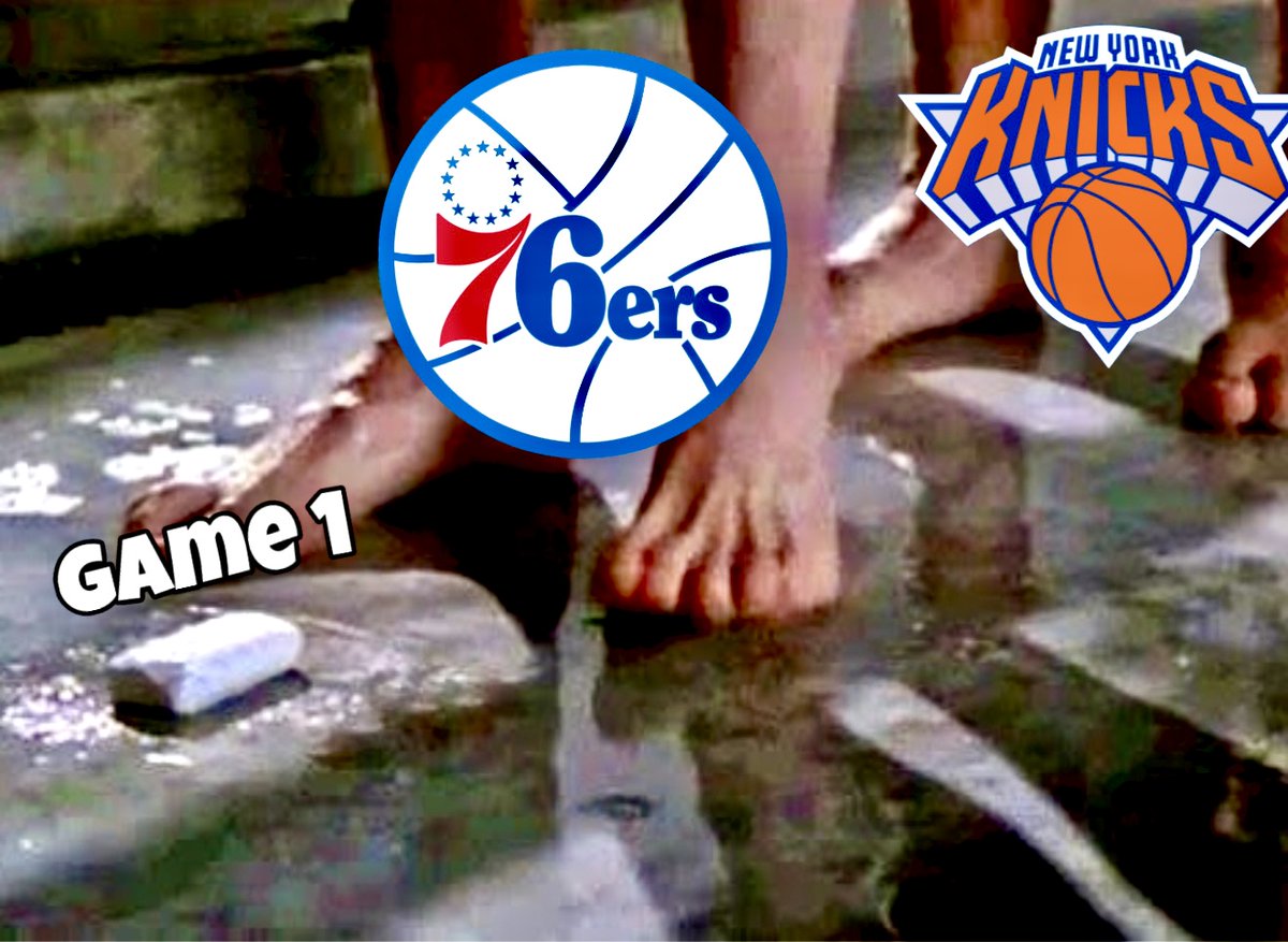 BigRayHernandez's tweet image. If someone asked me to make a meme explaining how bad the Knicks beat the 76ers tonight in game 1 it would be something like this. #LetsGoKnicks