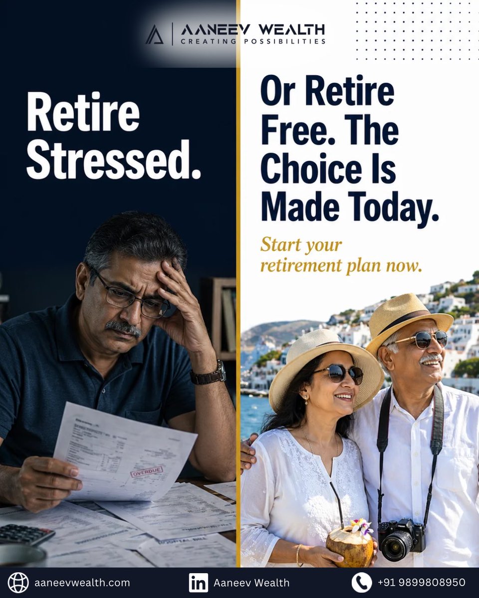 AaneevWealth's tweet image. Retirement isn’t about age, it’s about choices.
Plan today so tomorrow feels like freedom, not pressure.

#retirementplanning #financialfreedom #wealthbuilding #smartinvesting #futuresecure

[retirement planning, financial security, wealth management, stress-free retirement]
