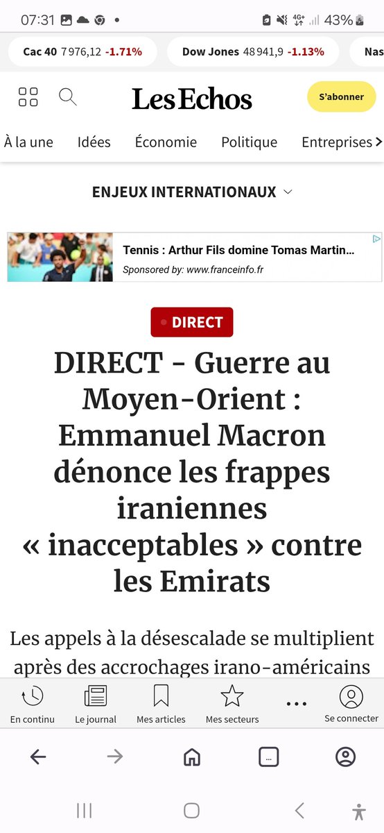 laurence1119436's tweet image. EN DIRECT - Guerre au Moyen-Orient : les Émirats arabes unis qualifient d’«escalade dangereuse» les attaques iraniennes, Macron dénonce des frappes «inacceptables»
lefigaro.fr/international/…
Qui dicte le titre de ses articles ? #MacronLaHonte Soutien à l’Iran Soutien aux #musulmans