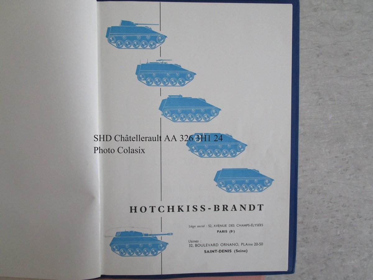 Max11771697's tweet photo. @Chris_Hisss @KrypTanko no, Wiesels are their own thing and made by Rheinmetal
cover page from the Hotchkiss catalog on the SP series light AFVs, copy from the French archives https://t.co/2gLn0n2Ugj