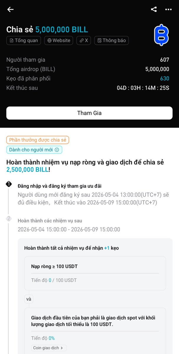 Chudai_jav_ZXoL's tweet image. Ai chưa có acc thì nên check CandyBomb BILL

– Nạp ≥100U
– Trade spot ≥100U
Là có suất airdrop

Pool đang chia 5M BILL 👀

👉 bitget.com/vi/events/cand…

#Airdrop #Crypto