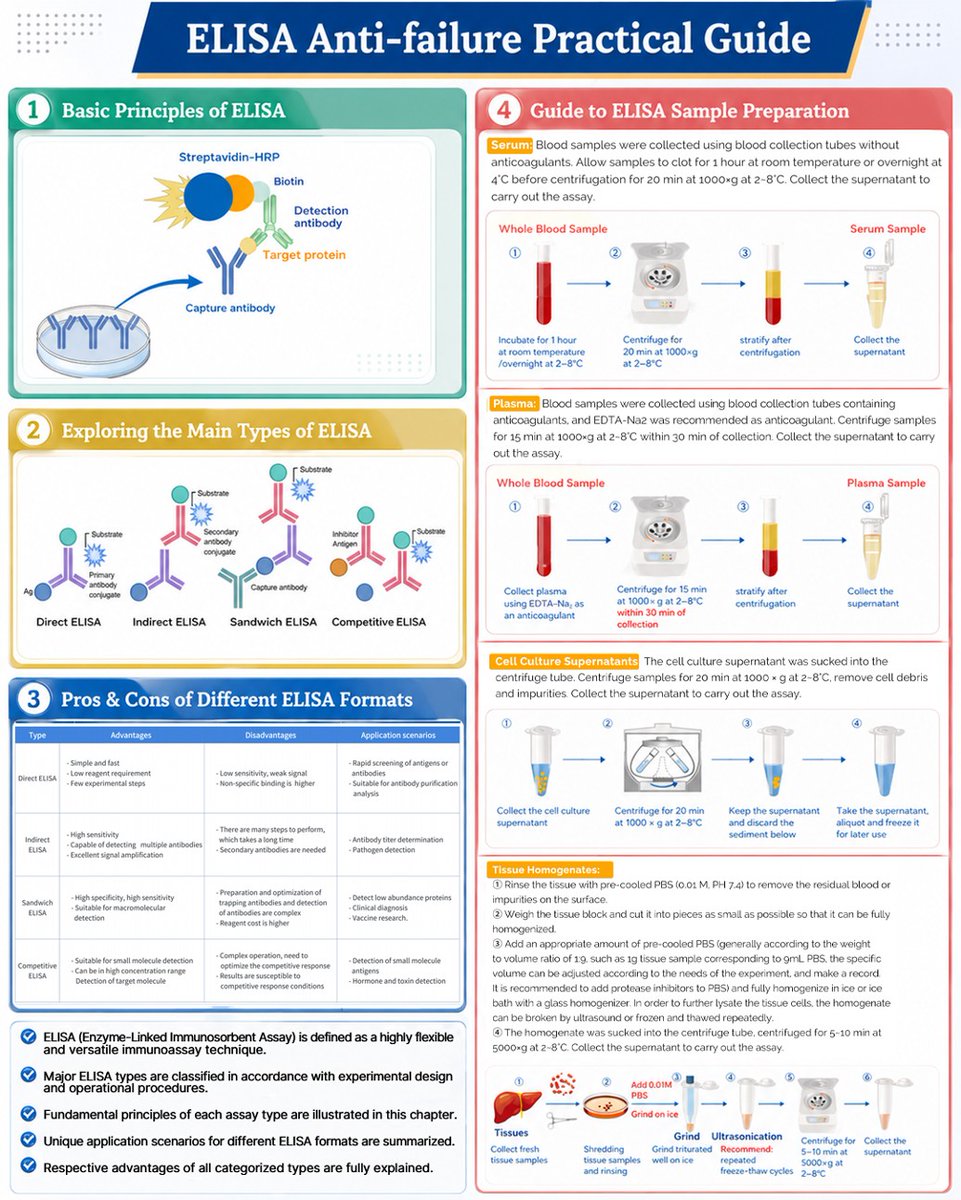 biocomafricarsa's tweet image. 👩‍🔬 Why do some researchers rarely make mistakes in ELISA experiments?

📌 Save or share for quick reference in future ELISA workflows

#laboratory #lablife #lab #ELISA #Immunoassay #Research #LaboratoryMethods