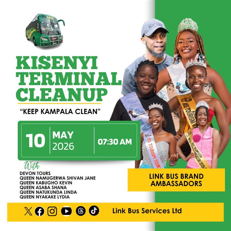 misstourismUga's tweet photo. #LetthePearlshine with @officiallinkbus and @DevonTravels join us as we continue to advocate and lead by example to keep our country clean.
#MissTourismUganda
@shivannamugerwa @AsabaShana6936 @Lydiamoria @L20002Lydia @kabugho_kevin https://t.co/zHH4c6vJmF