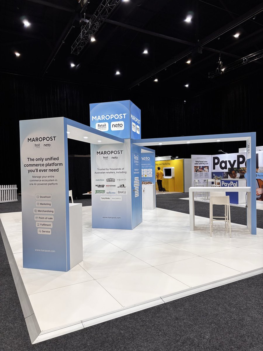 Maropost's tweet image. We’re live at Retail Fest on the Gold Coast 🚀

Our booth is ready (yes, the flying monkeys made it 👀) and our team of eCommerce and retail experts are here for great conversations.

Come say hi when the doors open! 

#RetailFest #eCommerce #Retail #Maropost
