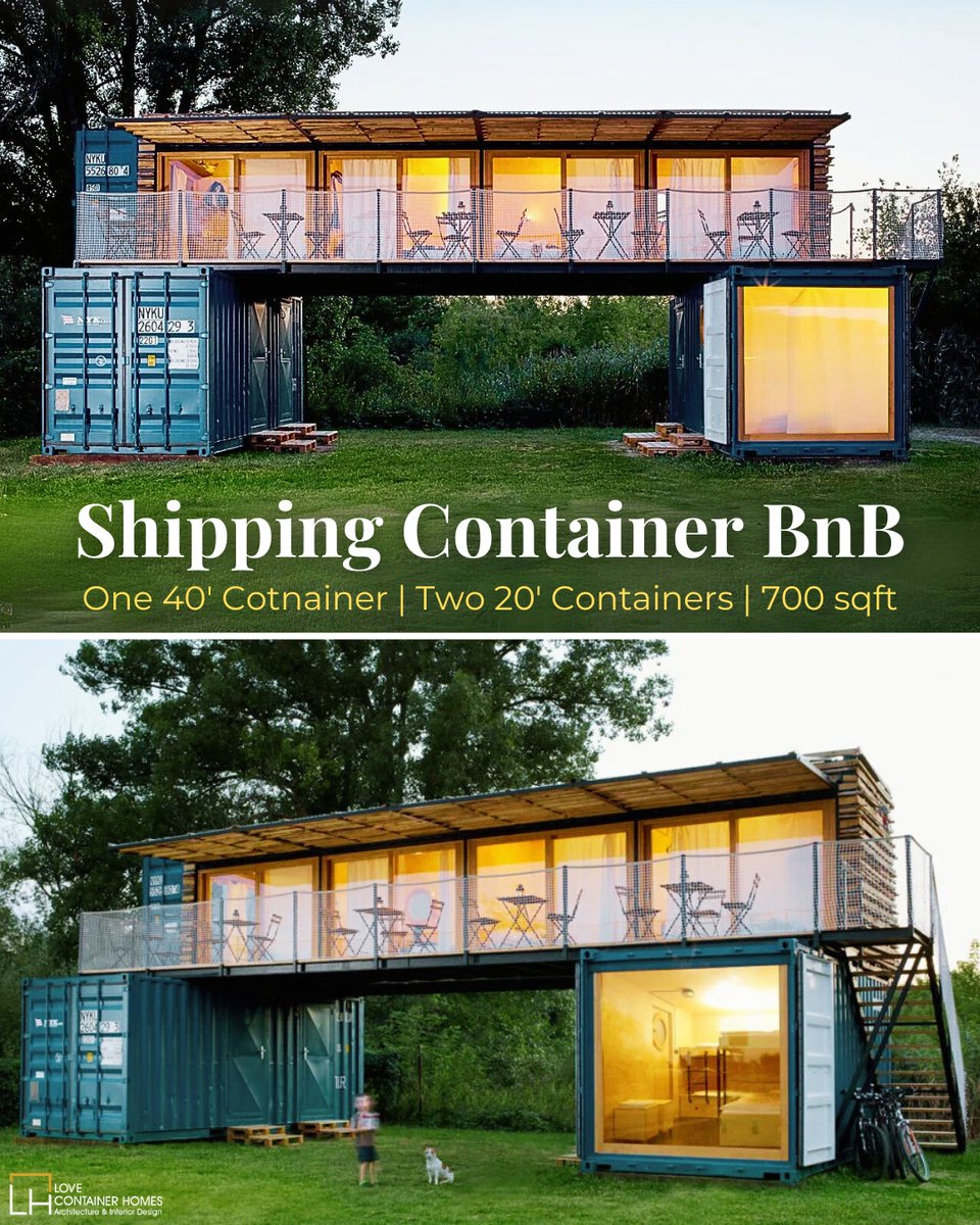LCH_studios's tweet image. Would you live in a house built out of shipping containers? Rate this one on a scale of 0-10.  Visit us at lovecontainerhomes.com for container house plans and designs.
#architecture #shippingcontainer #containerhome #containerhouse #house #prefab