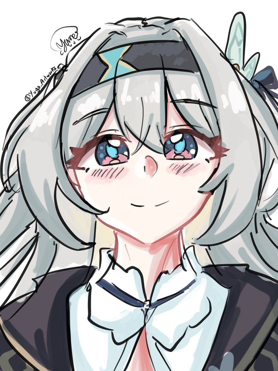 TogashiSora's tweet image. Quick sketch of Firefly from memory because I was bored.

#HonkaiStarRail #Firefly
