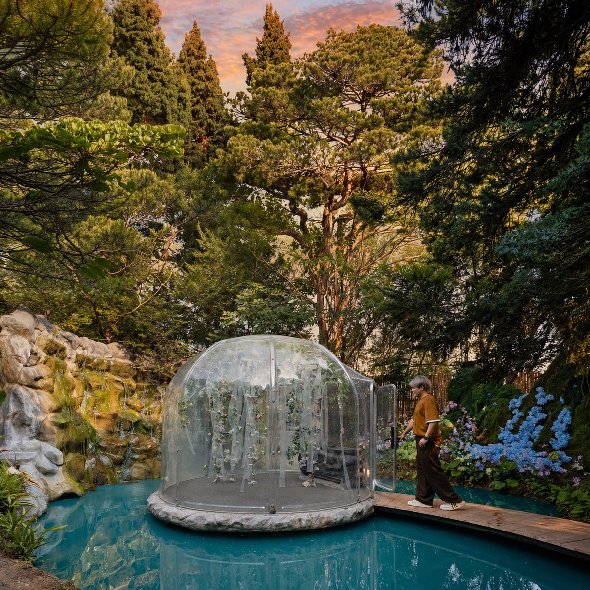 CafeStoryTH's tweet photo. 📍 Bubble in the Forest 🛖🏝🏡 มัลดีฟส์เมืองไทยอยู่ใกล้แค่ศาลายา!

🎉 พิเศษแบบตะโกน! โปรฯ สุดแกรนด์ฉลองครบรอบ 5 ปี มอบส่วนลด 55% ในวันที่ 5 พฤษภาคมนี้ ทุกโต๊ะไปเลย!

🛥 ใหม่ล่าสุด! ตอนนี้ที่ร้านเขามีเรือสุดโรแมนติกให้ล่องแม่น้ำแบบว้าวๆ แล้วนะ บอกเลยว่าสวยจึ้งทั้งกลางวันและกลางคืน ในแพคเกจมาพร้อมของว่างและเครื่องดื่มสำหรับ 2 ท่าน ให้ประสบการณ์ใหม่สุดพิเศษที่ไม่เหมือนที่ไหนจริงๆ สนใจก็สอบถามรายละเอียดและจับจองคิวเรือที่ Line@ : @bubbleintheforest ได้เลย ✨

💐 เท่านั้นยังไม่พอ! จัดเต็ม “สวนดอกไม้ตรงบอลลูนยักษ์” เป็นมุมถ่ายรูปสุดชิค และยังมี “บับเบิ้ล” กลางน้ำที่โอบล้อมด้วยน้ำตกสวยๆ เป็น Private Room ที่เหมาะกับทุกโอกาสพิเศษมากๆ เลย 🫧

ไม่ได้เป็นแค่คาเฟ่ แต่ยังเป็นพิกัดสำหรับวันพักผ่อนสบายๆ กับวิวสุดอลังการที่ให้ฟีลเหมือน"มัลดีฟส์เมืองไทย" เริ่มตั้งแต่ทางเข้าที่เป็นถ้ำน้ำตก ทั้งยังเนรมิตพื้นที่ตรงกลางเป็นบ่อน้ำสีฟ้าขนาดใหญ่ พร้อมสะพานไม้ทอดยาวผ่ากลางสระ โดดเด่นด้วยโซนวิลล่า 2 ชั้น ก็มีที่นั่งแบบตาข่ายเปลญวนยื่นออกไปเหนือน้ำ แถมยังมีซุ้มริมน้ำที่มีชิงช้าให้นั่งเพลินๆ ทุกหลัง ที่สำคัญคือมีมุมถ่ายรูปสวยๆ เยอะแบบตะโกน 📸

👩 พลาดไม่ได้! เพราะตอนนี้เขามีมาสคอตเป็นสาวน้อยอินเดียนแดงสุดน่ารักรอต้อนรับและถ่ายรูปกับทุกคนด้วยนะ

🕙 เวลาโชว์มาสคอต 
ทุกวัน 10:00 | 12:00 | 15:00 | 17:00 น.

🚣‍♂️ “การเสิร์ฟออเดอร์” ของที่นี่ก็ไม่ธรรมดา สามารถรีเควสท์กับพนักงานได้ว่าอยากให้พายเรือหรือว่ายน้ำมาเสิร์ฟให้ถึงซุ้มที่เรานั่งอยู่ก็ได้ทั้งนั้น แถมยังมีโชว์กระโดดน้ำจากโซนวิลล่าชั้น 2 หรือตามมุมต่างๆ เป็นเซอร์ไพรซ์ให้ชมอีกด้วย บอกแล้วว่าที่นี่ไม่ใช่คาเฟ่ธรรมดาจริงๆ 🏊‍♂️

🍽 ฟินกับบรรยากาศสวยๆ และโชว์ว้าวๆ แล้วก็มาเอ็นจอยกับความอร่อยกับสารพัดเมนูอาหารและของหวานที่เสิร์ฟมาแบบสวยจึ้งขึ้นกล้องกันบ้างดีกว่า ที่อยากแนะนำให้ลองก็มีตามนี้เลย~

🍢 BBQ in the Forest บาร์บีคิวเสียบไม้ชิ้นเบิ้มๆ พร้อมเตาย่างมาให้ย่างเองชิลล์ๆ คู่มากับซอสสูตรลับที่เข้มข้น กลมกล่อม

🍳 ไข่นกกระทา เมนูยอดฮิตตลอดกาลที่ให้ได้สนุกกับการทอดไข่เองบนเตาจิ๋ว บอกเลยว่าถ่ายคลิปไปอวดเพื่อนแล้วปังมาก!

🥗 ยกครกจิ๋ว ส้มตำรสแซ่บที่เสิร์ฟมาในเซตครกขนาดมินิ พรีเซนเทชั่นไทยแท้ที่ดูโมเดิร์นแบบสุดๆ

🐟 ปลากะพงนึ่งมะนาว ปลากะพงตัวโต เนื้อเด้ง ราดน้ำมะนาวพริกสด รสชาติเปรี้ยวเผ็ดถึงใจ

🌶 ข้าวผัดต้มยำในมะพร้าวอ่อน ความหอมของเครื่องต้มยำและเนื้อมะพร้าวอ่อน ผสมผสานออกมาเป็นรสสัมผัสที่นุ่มนวลและกลมกล่อม

🥭 Nutella Mango Smoothie ความสดชื่นที่ฟิวชั่นความหวานมันของนูเทลล่ากับมะม่วงได้อย่างไม่น่าเชื่อ 

🌹 น้ำแข็งดอกไม้ เมนูนี้เป็นน้ำแข็งก้อนกลมที่มีดอกไม้สดแช่แข็งไว้ พร้อมอิตาเลียนโซดาสีชมพูสวยๆ ให้เรารินลงแก้วเอง บอกเลยว่าขึ้นกล้องเว่อร์ๆ

🍧 ทับทิมกรอบสมูทตี้ ของหวานสไตล์ไทยๆ ที่หอมมัน เคี้ยวเพลิน สดชื่นไม่แพ้เมนูไหนๆ

🍪 Macaron Mini ของหวานไซส์พอดีคำ สีสันพาสเทล เสิร์ฟมาบนชั้นวางสวยขึ้นกล้อง

ยกให้เป็นแลนด์มาร์กย่านศาลายาที่เหมาะสำหรับวันพักผ่อนสบายๆ แถมยังไม่ต้องเหนื่อยเดินทางไกล เพราะใกล้กรุงเทพฯ แค่นิดเดียวอีกด้วย รีบปักหมุดแล้วชวนเพื่อนหรือครอบครัวมาเอ็นจอยโมเม้นต์ดีๆ ด้วยกันเยอะๆ นะ 😊🌴🛖

📍 พิกัด: ซ.เจริญท่า ต.บางเตย อ.สามพราน จ.นครปฐม (เลี้ยวซ้ายเข้าซอยเจริญท่ามา 200 เมตร
ร้านอยู่ขวามือ)
🕙 ทุกวัน 10:00-21:00 น.