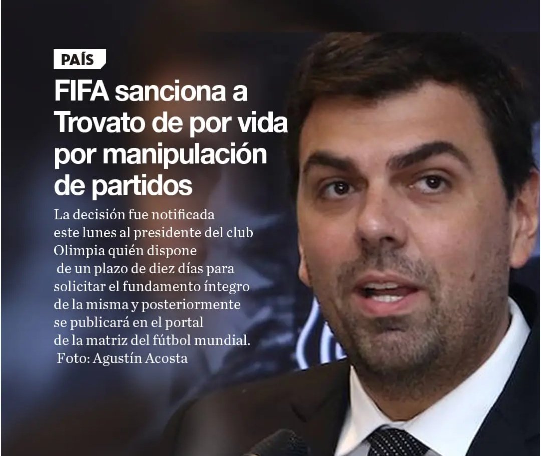<a href="/tigosports_cr/">Tigo Sports Costa Rica</a> En Paraguay paso lo mismo, peor la <a href="/APFOficial/">APF</a> no dijo ni mierda a su equipo mimado, es más acaban de regalarle otro campeonato con ayuda arbitral y encima por la vía del escritorio.