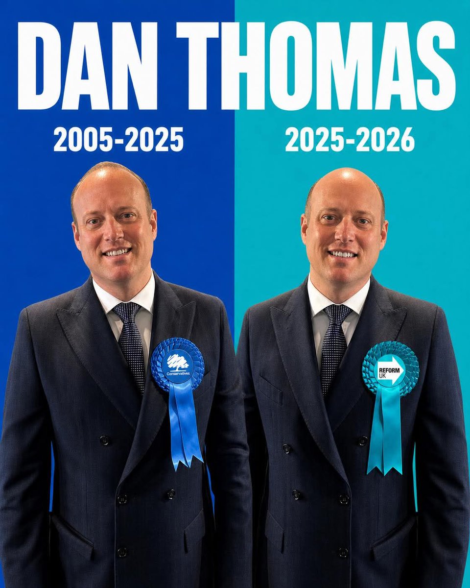 Up to last year, 20 years as a Tory councillor in London. His politics haven't changed, he's jst a different shade of blue. Don't be fooled by Reform, it's just more of the same failed Tories.