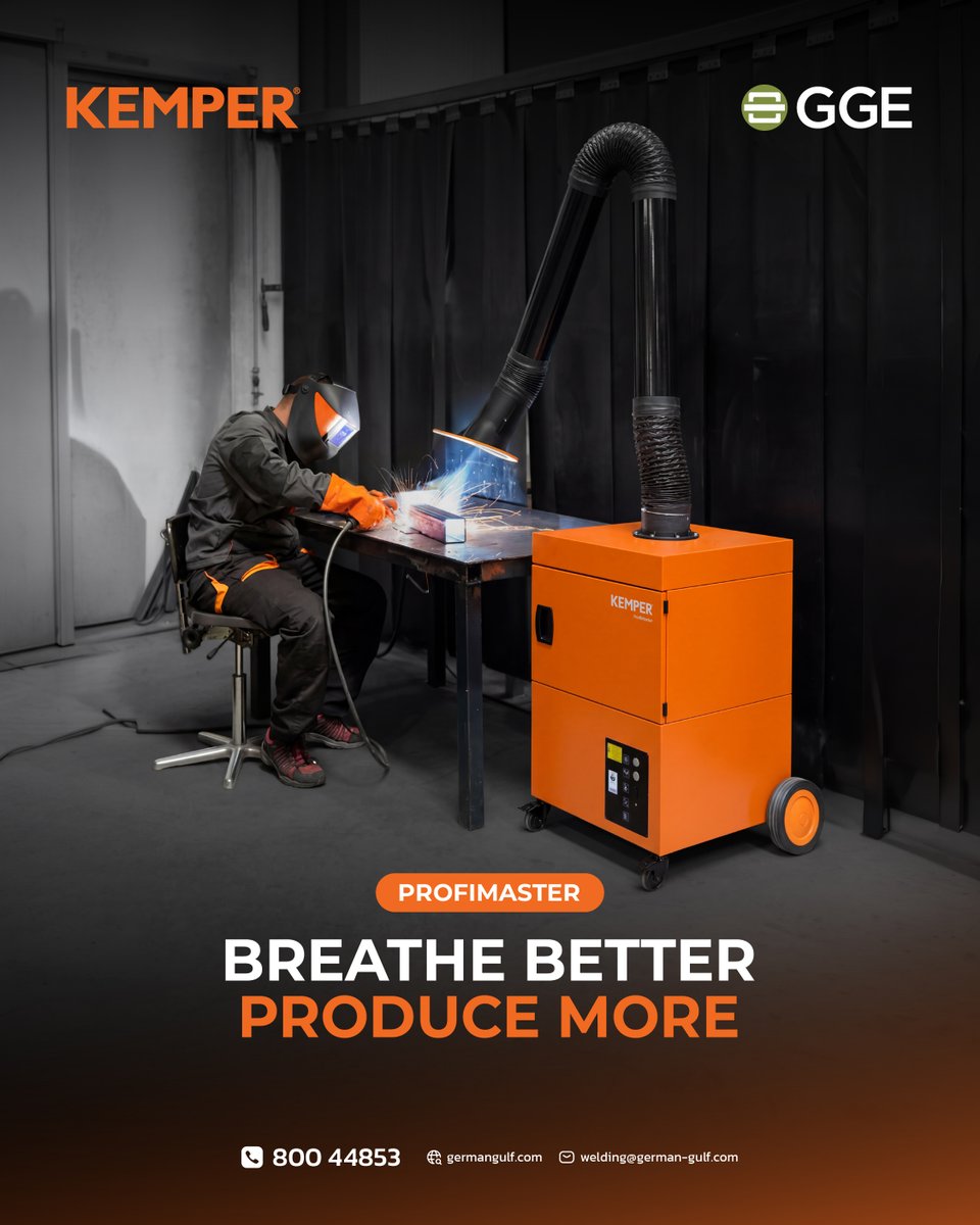 Smoke slows your team. Fatigue rises. Production suffers. Kemper ProfiMaster captures welding smoke continuously. W3 certified. Self-cleaning filters. Mobile. Clean air = fewer slowdowns.

Let's talk:
📞 800-GGULF
#ProfiMaster #WeldingExtraction #GermanGulf
