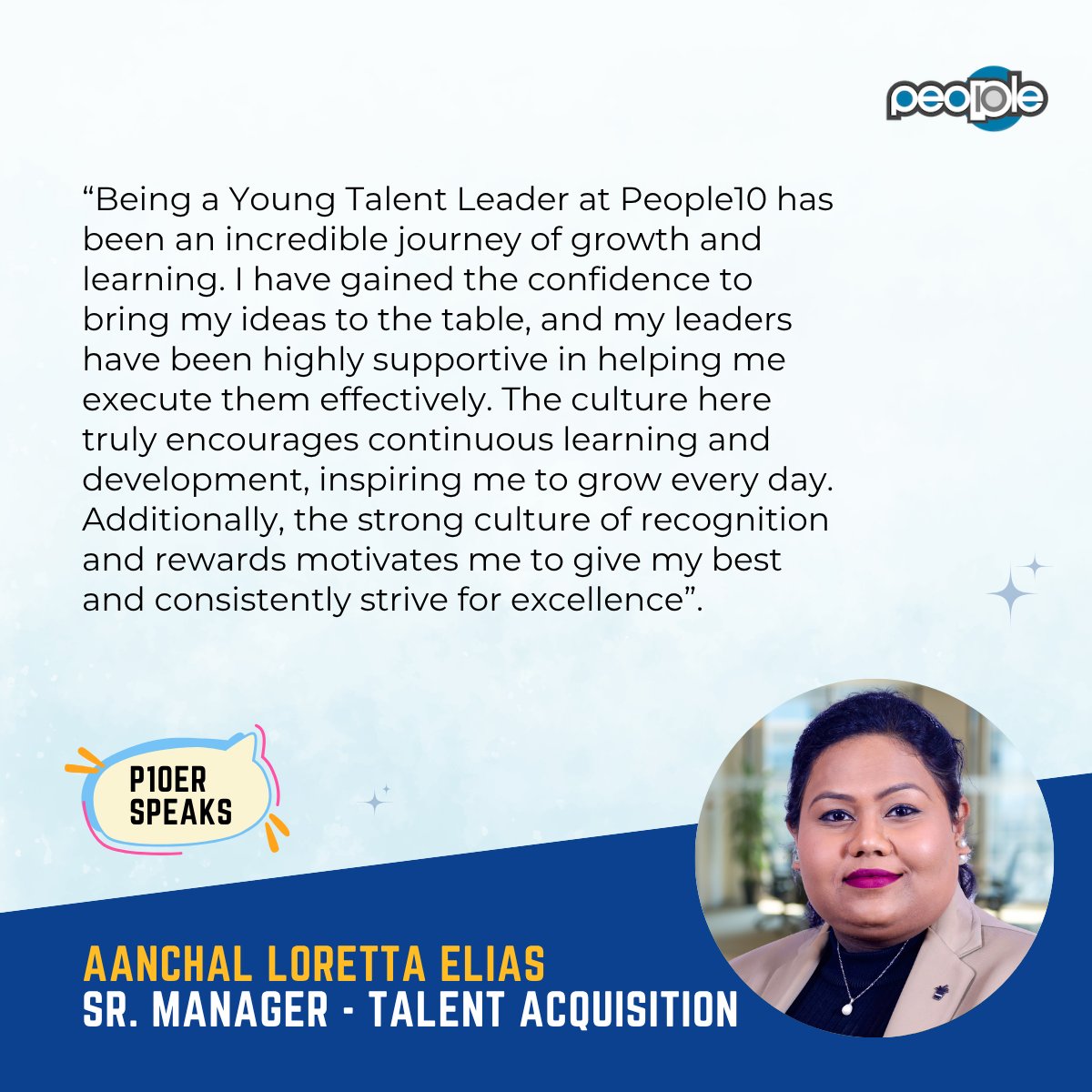 people_10's tweet image. Thank you for sharing your thoughts Aanchal Loretta Elias!

#People10 #P10erspeaks #Thankyou #People10testimonials