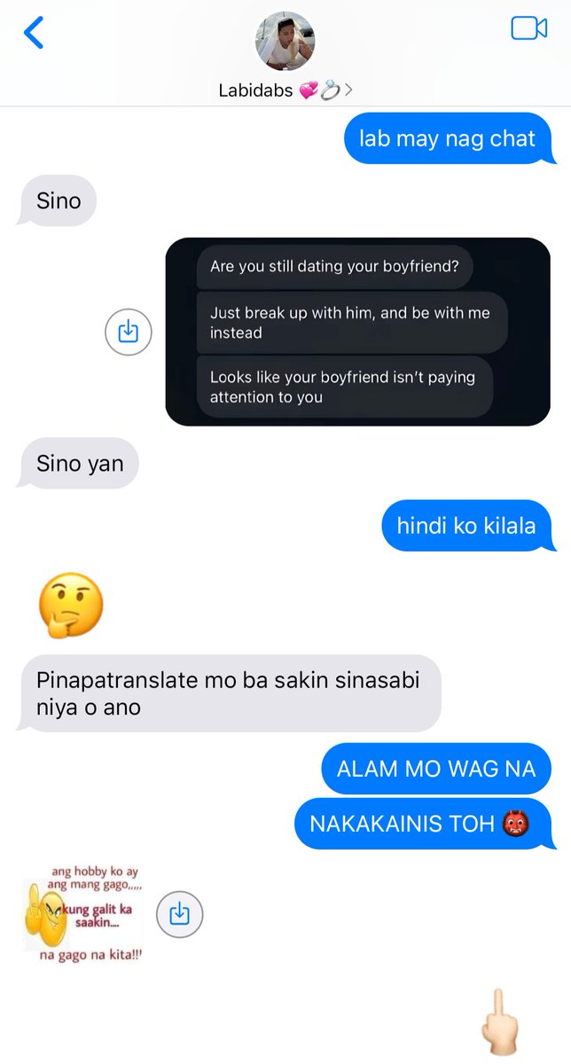 mcsnryts's tweet photo. bandang dito, sa'yo. ㅡ one tweet

luan doing the "are u still dating ur bf" prank kay alas pero napikon lang siya https://t.co/qNvnHBcJTV