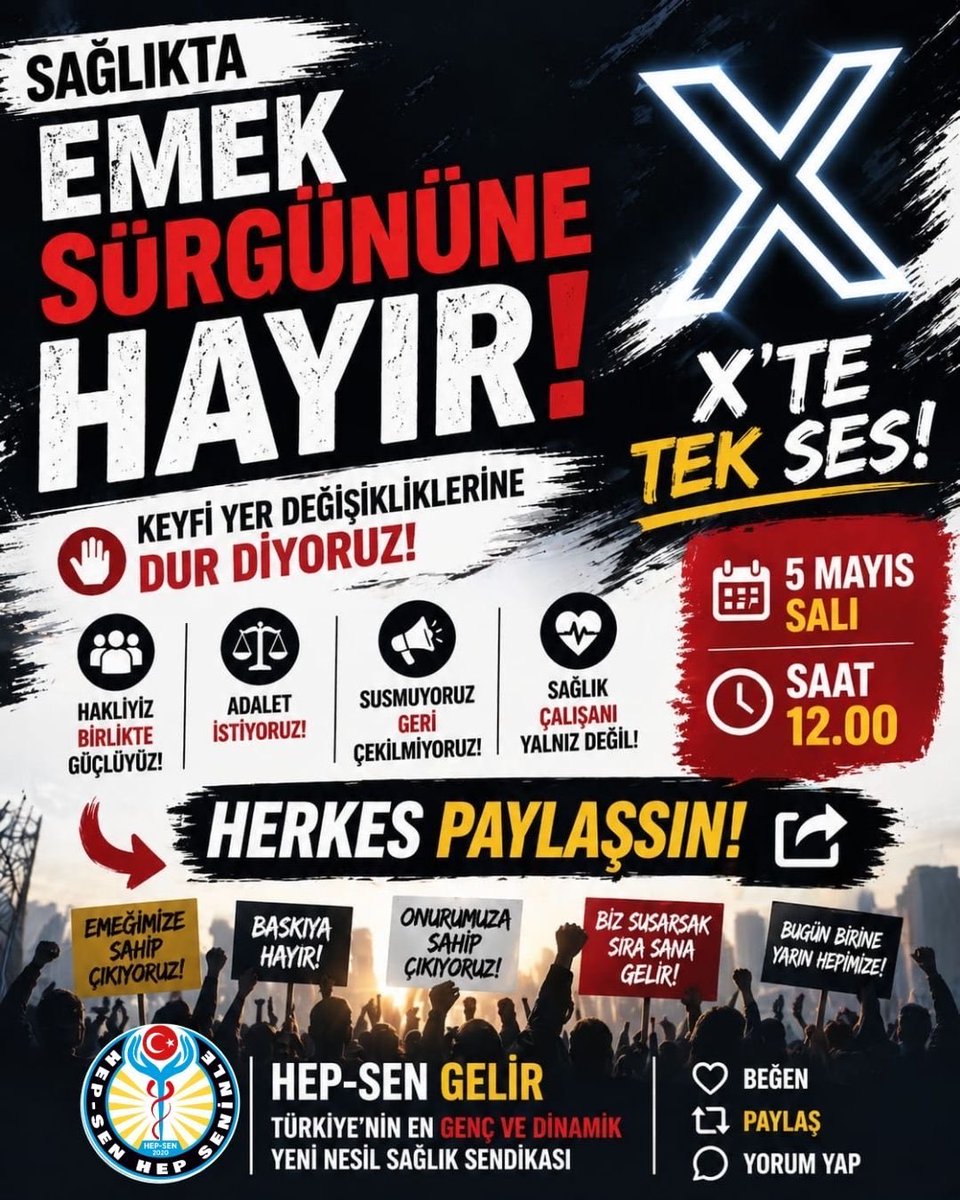 hepsen_2020's tweet photo. Sağlıkta Emek Sürgününe Hayır! 

Keyfi yer değişikliğine dur diyoruz! 

📅  05/5/2026
🕒 12:00 

@CengizGokceKdcH 

#YerDeğişikliği #Sağlık #Emek #Sürgün 
#Gaziantep #Sondakika #5Mayıs #Ebe #EbelerGünü https://t.co/6ABXChVxMc