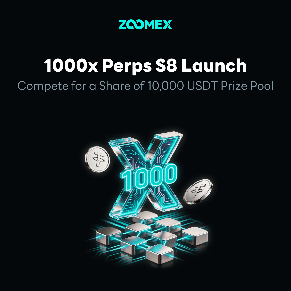 ZoomexOfficial's tweet photo. 🔥Zoomex 1000x Perps S8 Trading Competition begins

💰Trade 1000x Perps for a chance to share a $10,000 prize pool + margin discount vouchers.

📈The leaderboard updates in real time. The higher your trading volume, the higher your ranking and rewards.

Event Time: May 5, 2026 00:00 – May 17, 2026 00:00 (UTC) 👉Join now and win big: https://t.co/BfD0f4p0Hj?