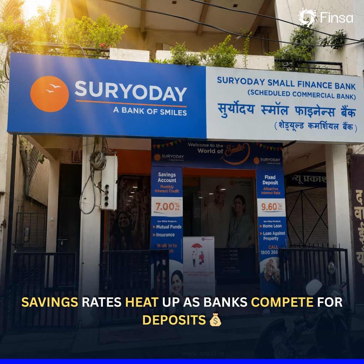 Finsamudra's tweet image. 💰 Deposit wars are back
Suryoday Small Finance Bank has raised savings account rates up to 7.6% (effective May 2026), signaling rising competition for deposits.

💡 Takeaway: The power is slowly shifting back to the retail depositor.
.
#Banking #Finance #IndiaEconomy #Savings