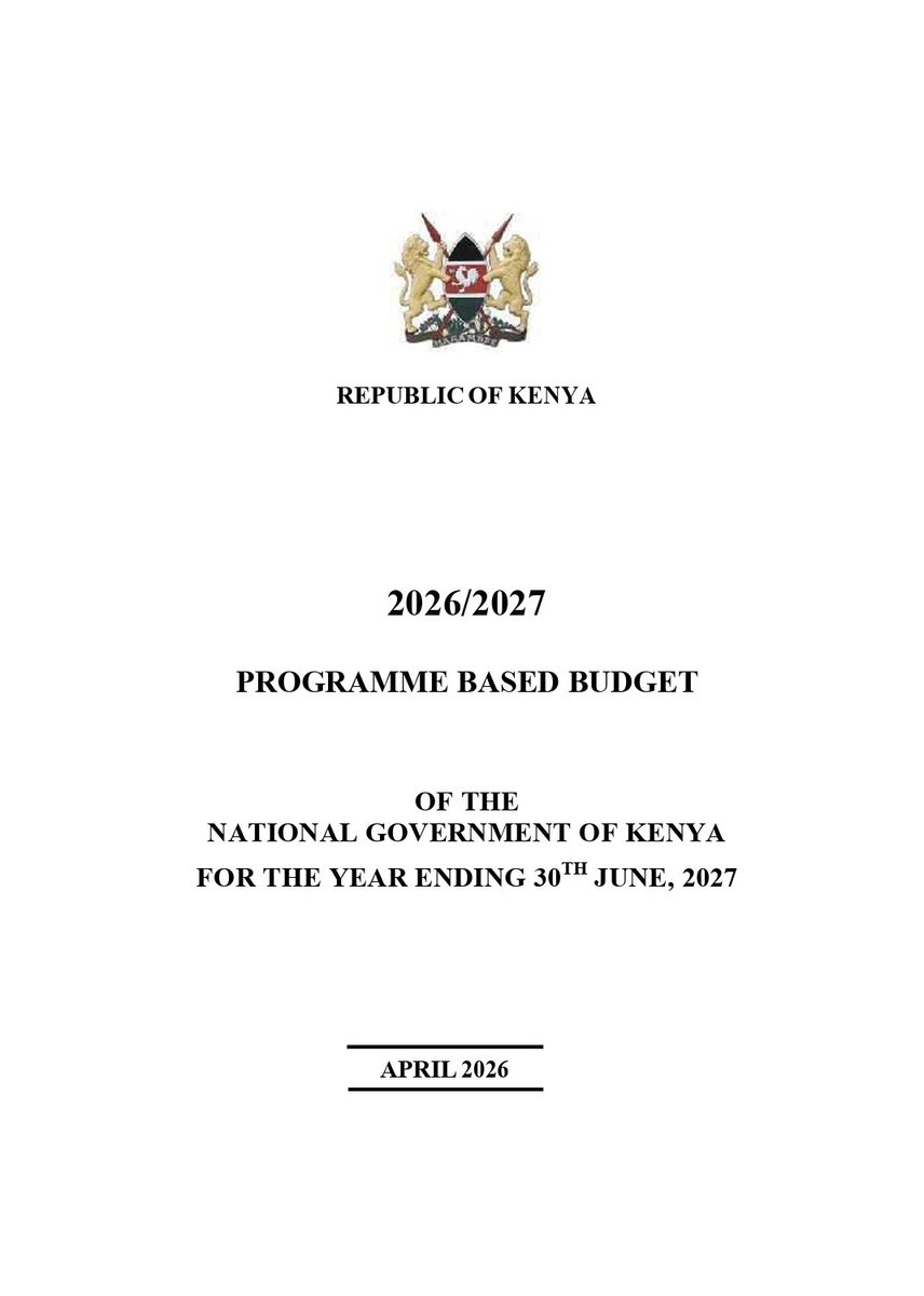 bajeti_hub's tweet photo. 🚨 Alert: FY 2026/27 Budget Estimates are out!

@KeTreasury has tabled the Estimates in @NAssemblyKE on time. Download &amp; analyze them as we await public participation and parliamentary engagements. 👇

🔗 https://t.co/KxNioWYip9

#FinanceBill2026 #TaxUpdate https://t.co/hdV2Y67rYj