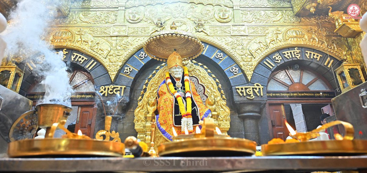 SSSTShirdi's tweet photo. *!! ॐ साई राम !!*
*श्री साईबाबा संस्थान विश्वस्त व्यवस्था,शिर्डी*
*!! ॐ Sai Ram !!*
*Shri Saibaba Sansthan Trust, Shirdi*
≈≈≈≈≈≈≈≈≈≈≈≈≈≈≈≈≈ 
*आरती :- माध्यान्ह आरती*
*मंगळवार ०५ मे २०२६*  
*Aarti :-Madhyan Aarti*
*Tuesday 05 May 2026* https://t.co/SXlzlyI5bK